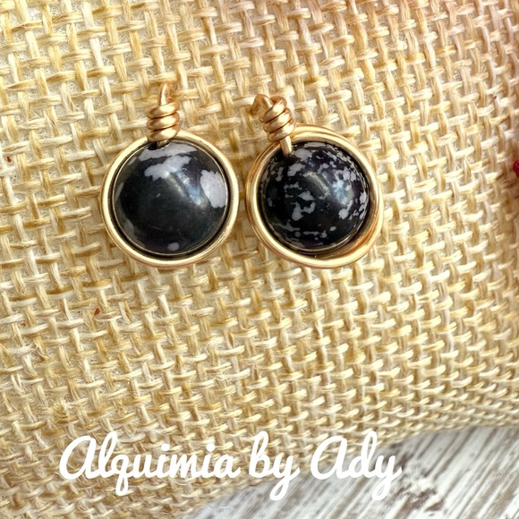 Alquimia by Ady Black and Gold Earrings - Picture 1 of 4